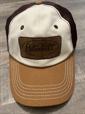 Peterbilt Men’s Brown and Cream Trucker Hat